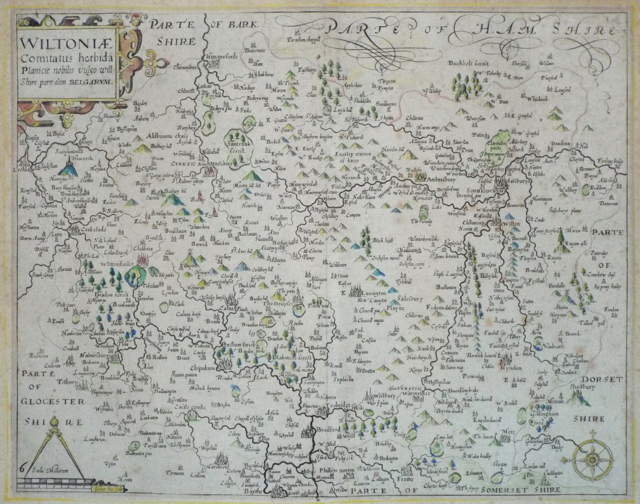 Map of Wiltshire - Saxton-Kip